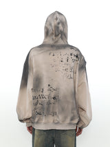 春秋 アメリカンレトロ デザイン グラフィティ ダーティーウェイストランド スタイル スウェットシャツ フーディー パーカー メンズ ハイクオリティ トップス 【24-02-0008】