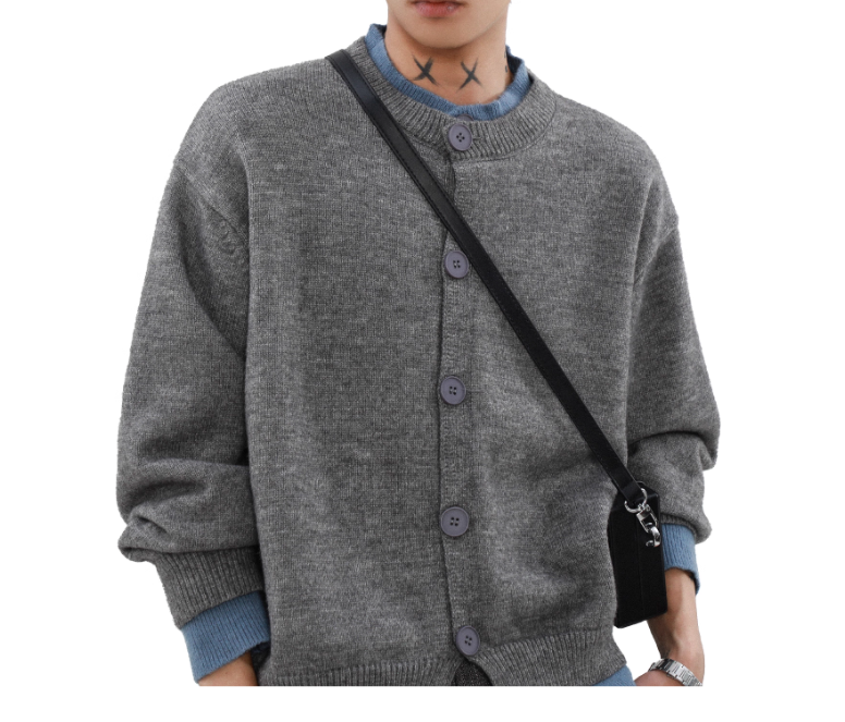 インナーリブ付きニットカーディガン