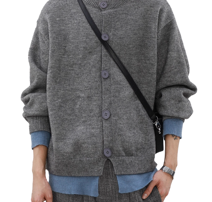 インナーリブ付きニットカーディガン