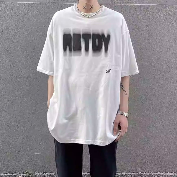 ラウンドネック プリント半袖Tシャツ – nuit