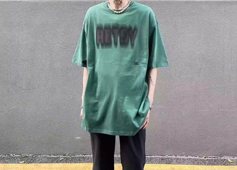 ラウンドネック プリント半袖Tシャツ – nuit