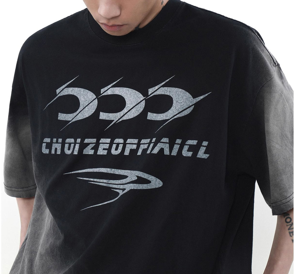 アメリカンレトロワンウォッシュストリートグラデーション半袖Tシャツ 