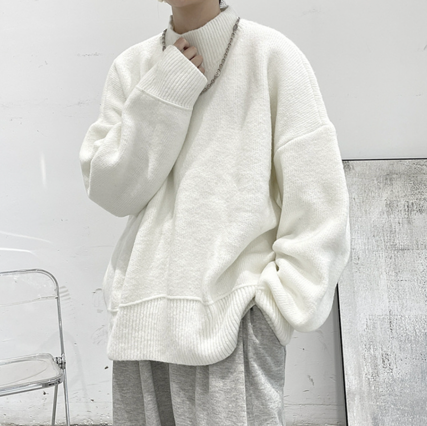 オーバーモックネックニット – nuit