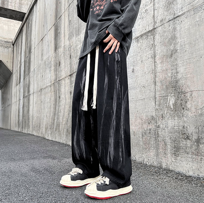 マーブル柄イージーワイドパンツ – nuit