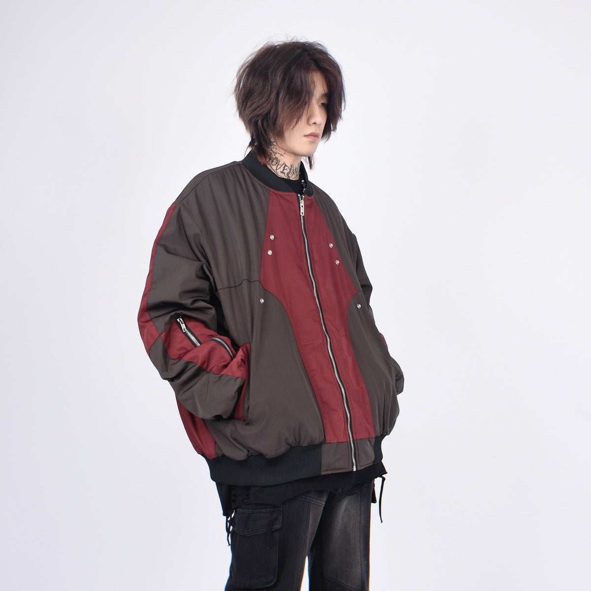 コントラストパネルジャケット コントラストフライトジャケット – nuit
